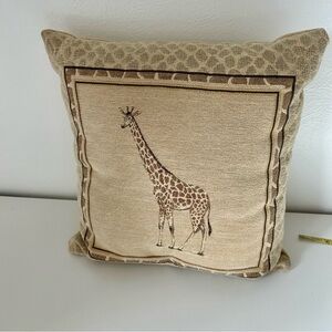 EUC Tapestry Giraffe Print 16x16” Throw Pillow by Borgata